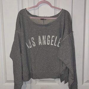 Arizona Jean Company Gray Off-the-Shoulder 'Los Angeles' Sweatshirt